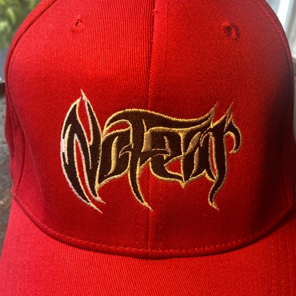 No Fear Mastercraft Red FlexFit Ball Cap with Bold Embroidery Logo. Size L/XL - Picture 2 of 10